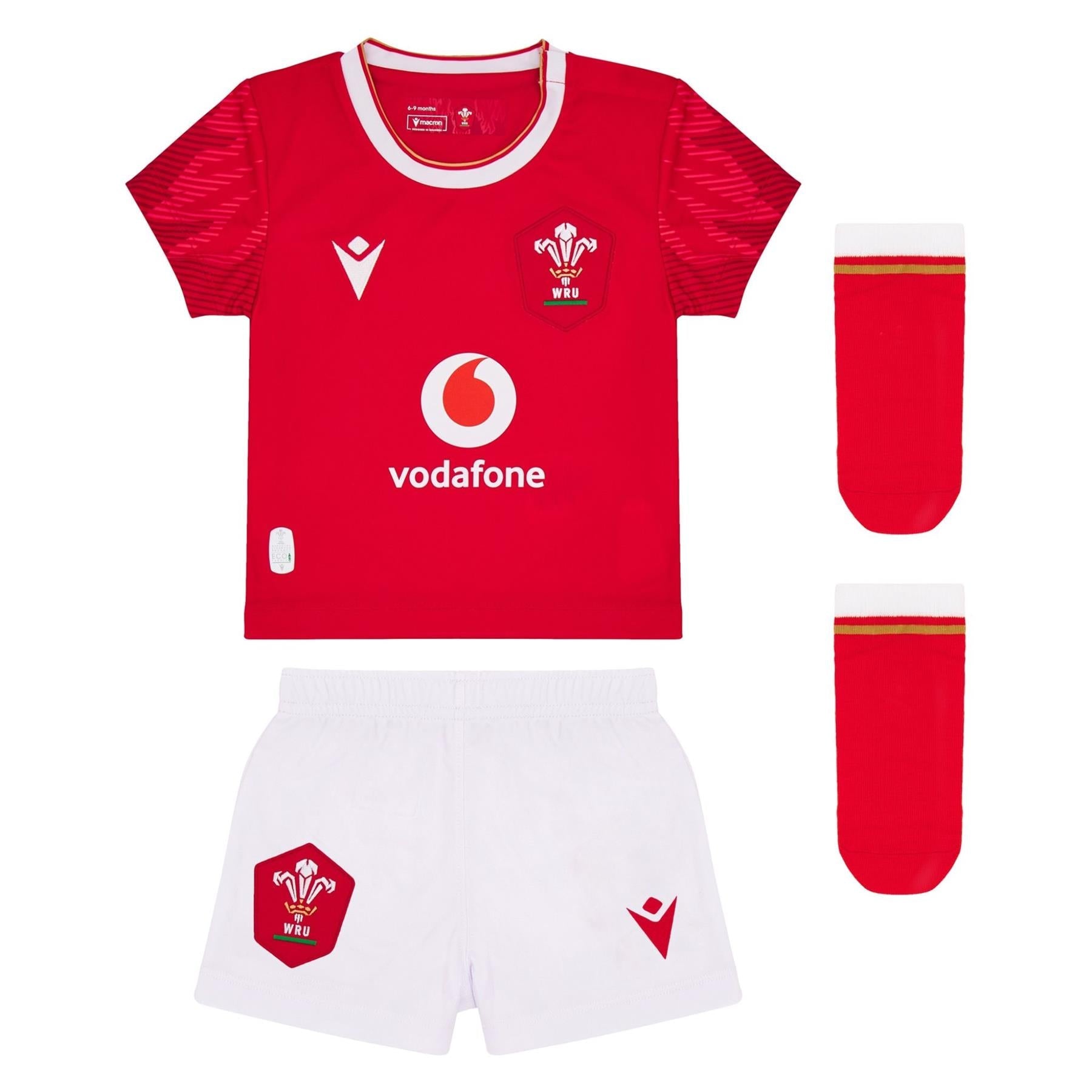 Macron Wales Rugby Baby Home Replica Mini Kit | Red | 2024/25