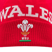 Macron Wales Rugby Pom Pom Beanie Hat | Red | 2024/25 | Junior