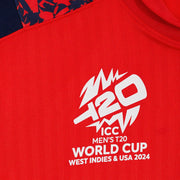 England Cricket Men's T20 World Cup Replica Short Sleeve Shirt | Fiery Red | 2024