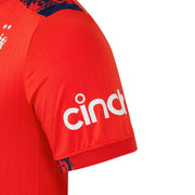 England Cricket Men's T20 World Cup Replica Short Sleeve Shirt | Fiery Red | 2024