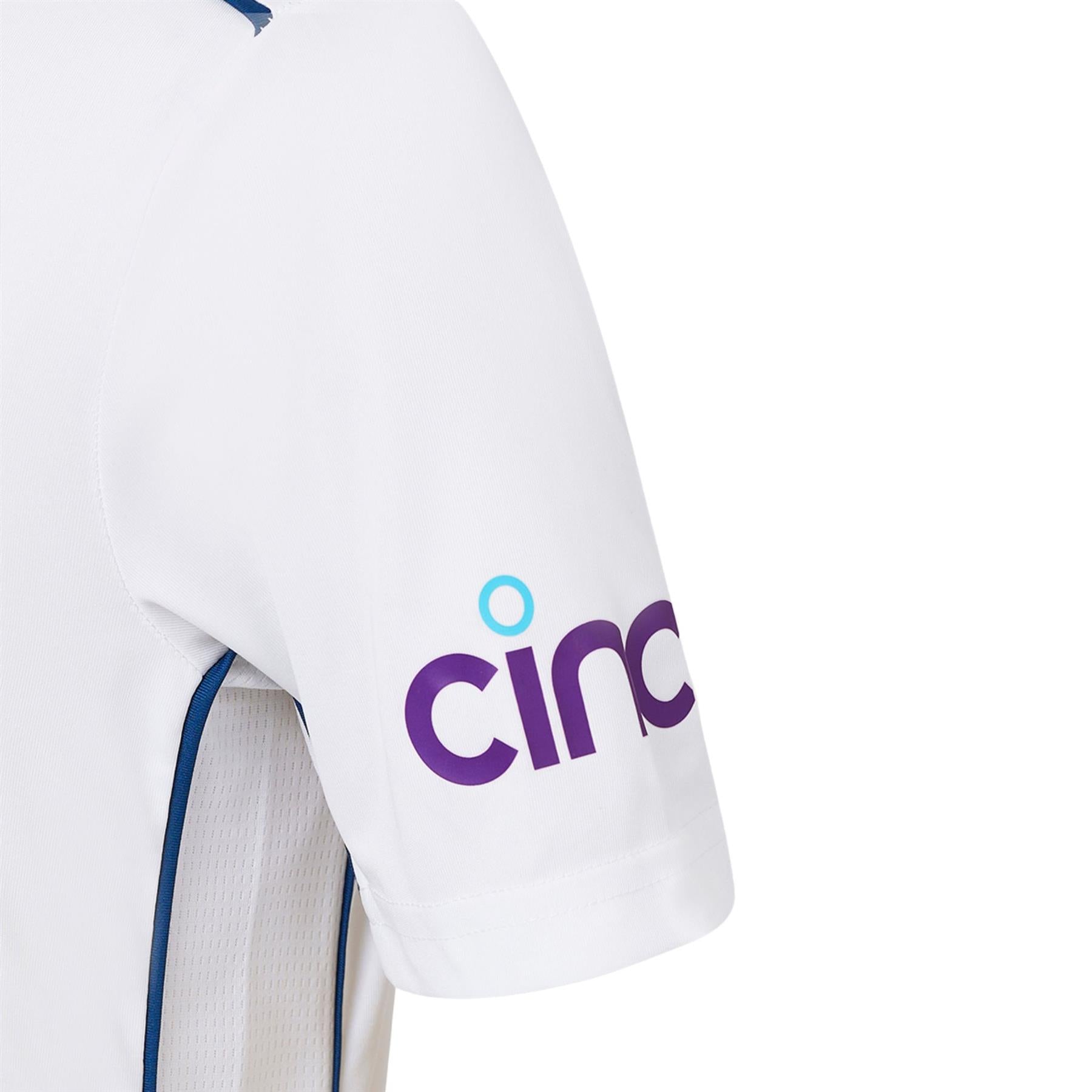 England Cricket Kid's Test Short Sleeve Shirt | White | 2024