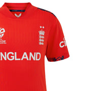 England Cricket Kid's T20 World Cup 2024 Replica Short Sleeve Shirt | Fiery Red