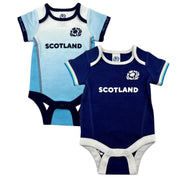 Scotland Rugby Baby Bodysuits. Pack of Two. Front.