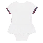 A back shot of the Official England Rugby Home Baby Girls Bodysuit Tutu in White