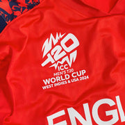 England Cricket Men's T20 World Cup Replica Short Sleeve Shirt | Fiery Red | 2024